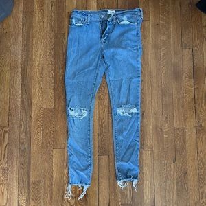 Nico mid rise ankle raw hem super skinny jean by Hudson